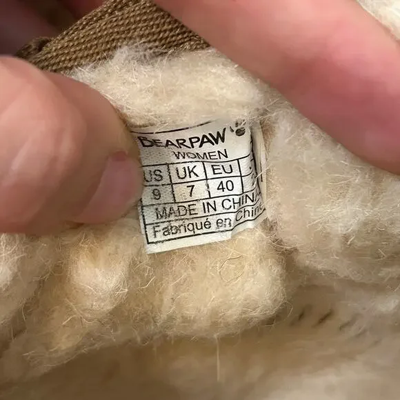 Bearpaw Womens Gold Glitter Suede Pull On Lined Sherpa Boots Size 9 - Picture 8 of 9